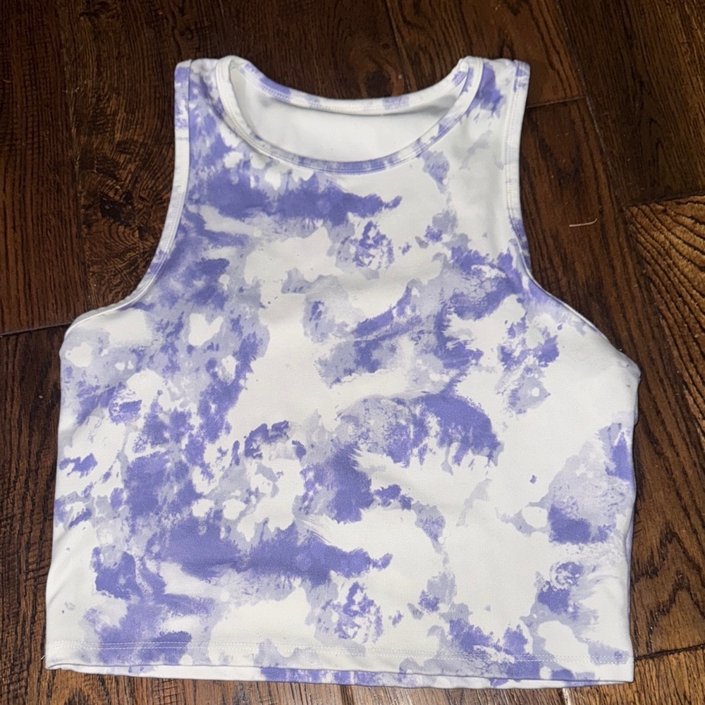 Balance Purple Tie Dye Cropped Tank Top